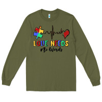 Army Green love needs no words Long Sleeve Tee - MaliasSmallBusiness