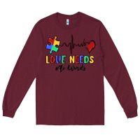 Burgundy love needs no words Long Sleeve Tee - MaliasSmallBusiness