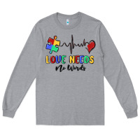 Heather Grey love needs no words Long Sleeve Tee - MaliasSmallBusiness