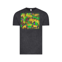 Vintage Black mardi gras fleur de lis and leopard background Vintage Tee - AdoDesignShop