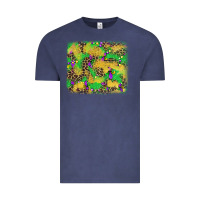 Vintage Denim mardi gras fleur de lis and leopard background Vintage Tee - AdoDesignShop