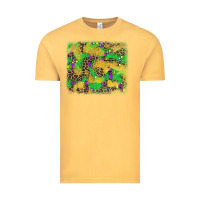 Vintage Mustard mardi gras fleur de lis and leopard background Vintage Tee - AdoDesignShop