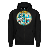 Black Winter Gnomies Ornament Zipper Hoodie - BundleAndBundleShop