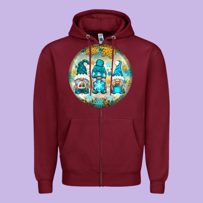 Winter Gnomies Ornament Zipper Hoodie Designed By Bundleandbundleshop