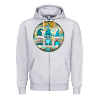 Heather Grey Winter Gnomies Ornament Zipper Hoodie - BundleAndBundleShop