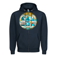 Navy Winter Gnomies Ornament Zipper Hoodie - BundleAndBundleShop