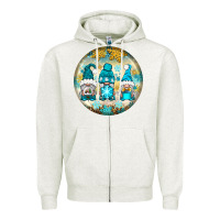 Oatmeal Heather Winter Gnomies Ornament Zipper Hoodie - BundleAndBundleShop