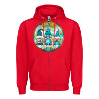 Red Winter Gnomies Ornament Zipper Hoodie - BundleAndBundleShop