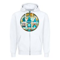 White Winter Gnomies Ornament Zipper Hoodie - BundleAndBundleShop