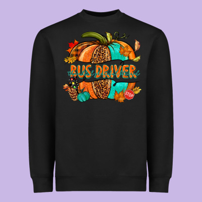 Bus Driver Pumpkin Heavyweight Sweatshirt Designed By Nancycooperartshop