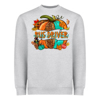 Heather Grey bus driver pumpkin Heavyweight Sweatshirt - NancyCooperArtShop