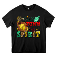 Black small town big spirit softball Heavy Core Tee - Zillion Design Studio
