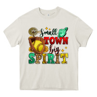 Cream small town big spirit softball Heavy Core Tee - Zillion Design Studio