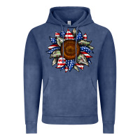 Vintage Denim sunflower american flag Vintage Hoodie - JahusDesignShop