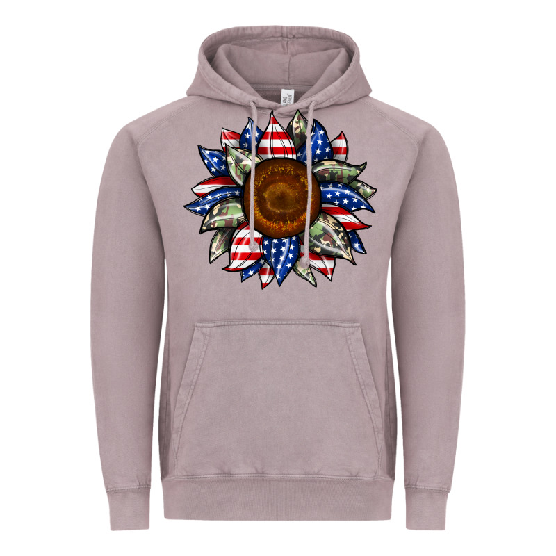 Sunflower American Flag Vintage Hoodie by JahusDesignShop | Teevron