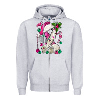 Heather Grey Pink Christmas Breast Cancer Ribbon Volleyball Zipper Hoodie - BundleAndBundleShop