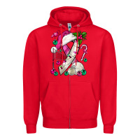 Red Pink Christmas Breast Cancer Ribbon Volleyball Zipper Hoodie - BundleAndBundleShop