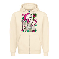 Sandshell Pink Christmas Breast Cancer Ribbon Volleyball Zipper Hoodie - BundleAndBundleShop
