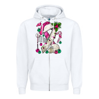 White Pink Christmas Breast Cancer Ribbon Volleyball Zipper Hoodie - BundleAndBundleShop