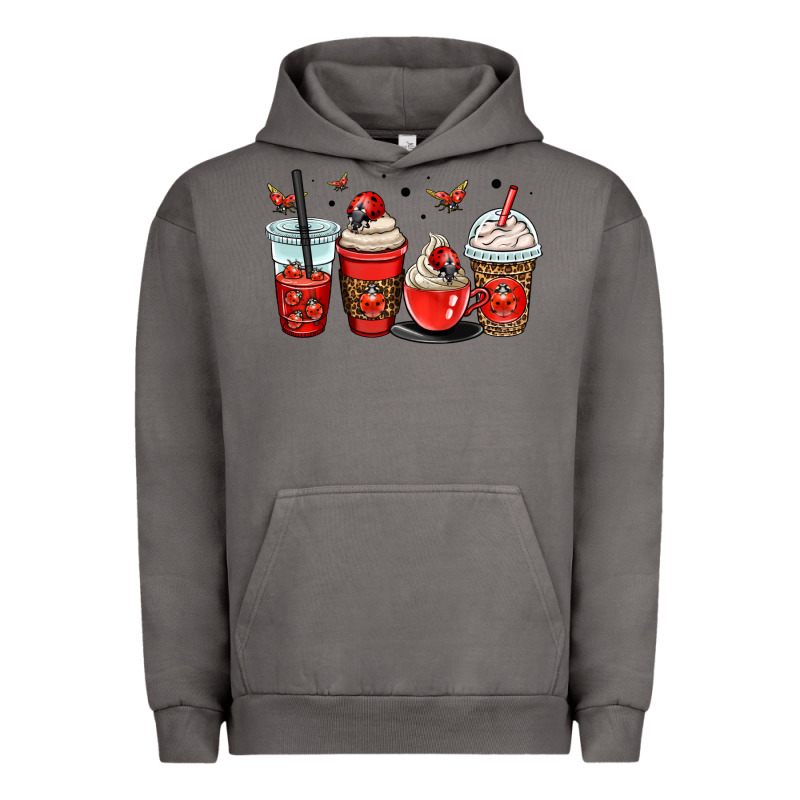 Ladybug Coffee Cups Urban Hoodie by OliviaCreatesArt | Teevron