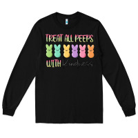 Black treat all peeps with kindness Long Sleeve Tee - MaliasSmallBusiness