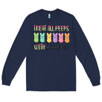 Navy treat all peeps with kindness Long Sleeve Tee - MaliasSmallBusiness