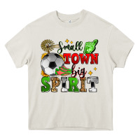 Cream small town big spirit soccer Heavy Core Tee - Zillion Design Studio