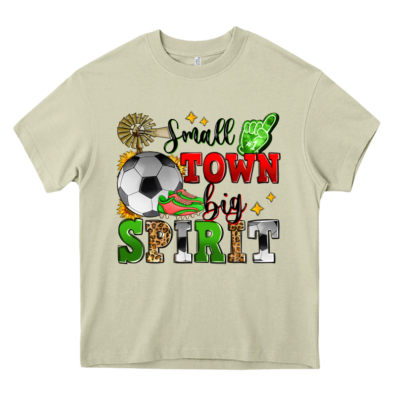 Small Town Big Spirit Soccer Heavy Core Tee by Zillion Design Studio | Teevron