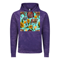 Cloud Purple farm seamless pattern Vintage Hoodie - BundleAndBundleShop