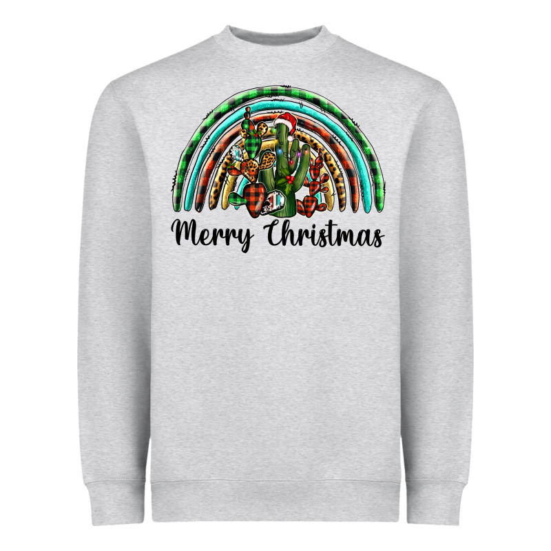Merry Christmas Cactus Rainbow Heavyweight Sweatshirt by BarkalooDesign | Teevron