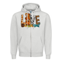 Dove Grey Love Fall Gnome Zipper Hoodie - BundleAndBundleShop