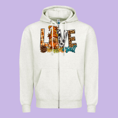 Love Fall Gnome Zipper Hoodie Designed By Bundleandbundleshop