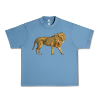 Pebble Blue lion Urban Heavy Tee - LillyAllenDesigns