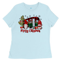 Baby Blue merry christmas gnome caravan Ladies Tee - JahusDesignShop