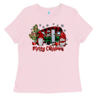 Bubblegum Pink merry christmas gnome caravan Ladies Tee - JahusDesignShop