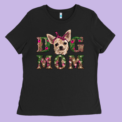 Christmas Dog Mom Chihuahua Ladies Tee Designed By Ranaportraitstore