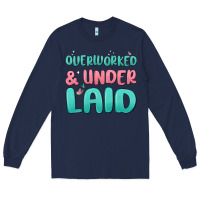 Navy overworked underlaid Long Sleeve Tee - MaliasSmallBusiness