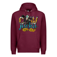 Burgundy Cow Junkie with Cow Premium Hoodie - texasbilliewilder