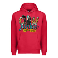Cardinal Cow Junkie with Cow Premium Hoodie - texasbilliewilder