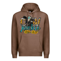 Chestnut Cow Junkie with Cow Premium Hoodie - texasbilliewilder