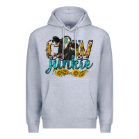 Heather Grey Cow Junkie with Cow Premium Hoodie - texasbilliewilder