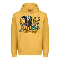 Mustard Cow Junkie with Cow Premium Hoodie - texasbilliewilder