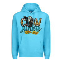 Ocean Blue Cow Junkie with Cow Premium Hoodie - texasbilliewilder