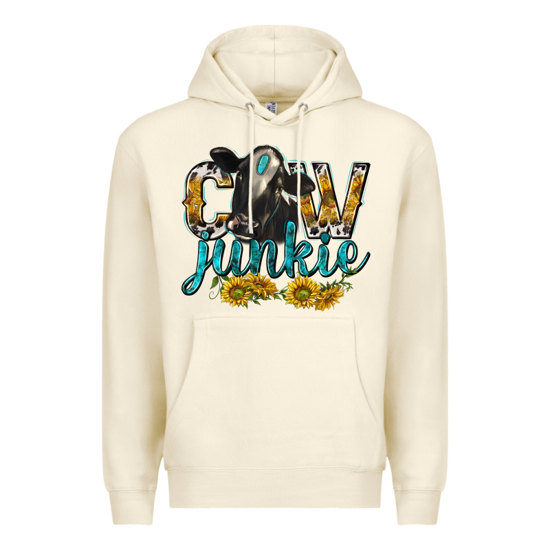 Cow Junkie With Cow Premium Hoodie by texasbilliewilder | Teevron