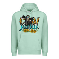 Seafoam Cow Junkie with Cow Premium Hoodie - texasbilliewilder