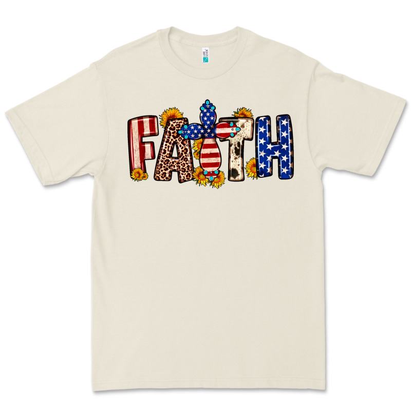 Faith Usa Flag Sunflower Premium Tee by Neo Western | Teevron