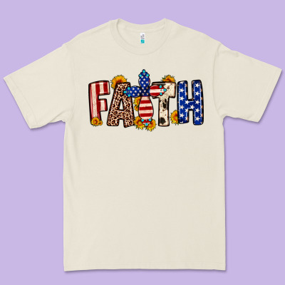 Faith Usa Flag Sunflower Premium Tee Designed By Neo Western