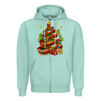 Seafoam Christmas Feliz Navidad Sombrero Tree Zipper Hoodie - BundleAndBundleShop