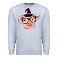 Heather Grey pig with halloween Premium Sweatshirt - RanaPortraitStore