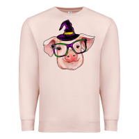 Pale Pink pig with halloween Premium Sweatshirt - RanaPortraitStore